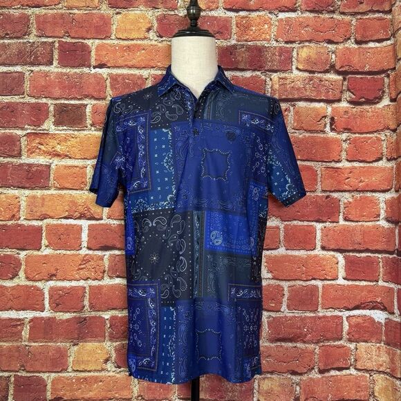 G/FORE Men's Golf Bandana Tech Pique‎ Golf Polo Shirt Size Large NWT $120 NEW - Picture 1 of 13